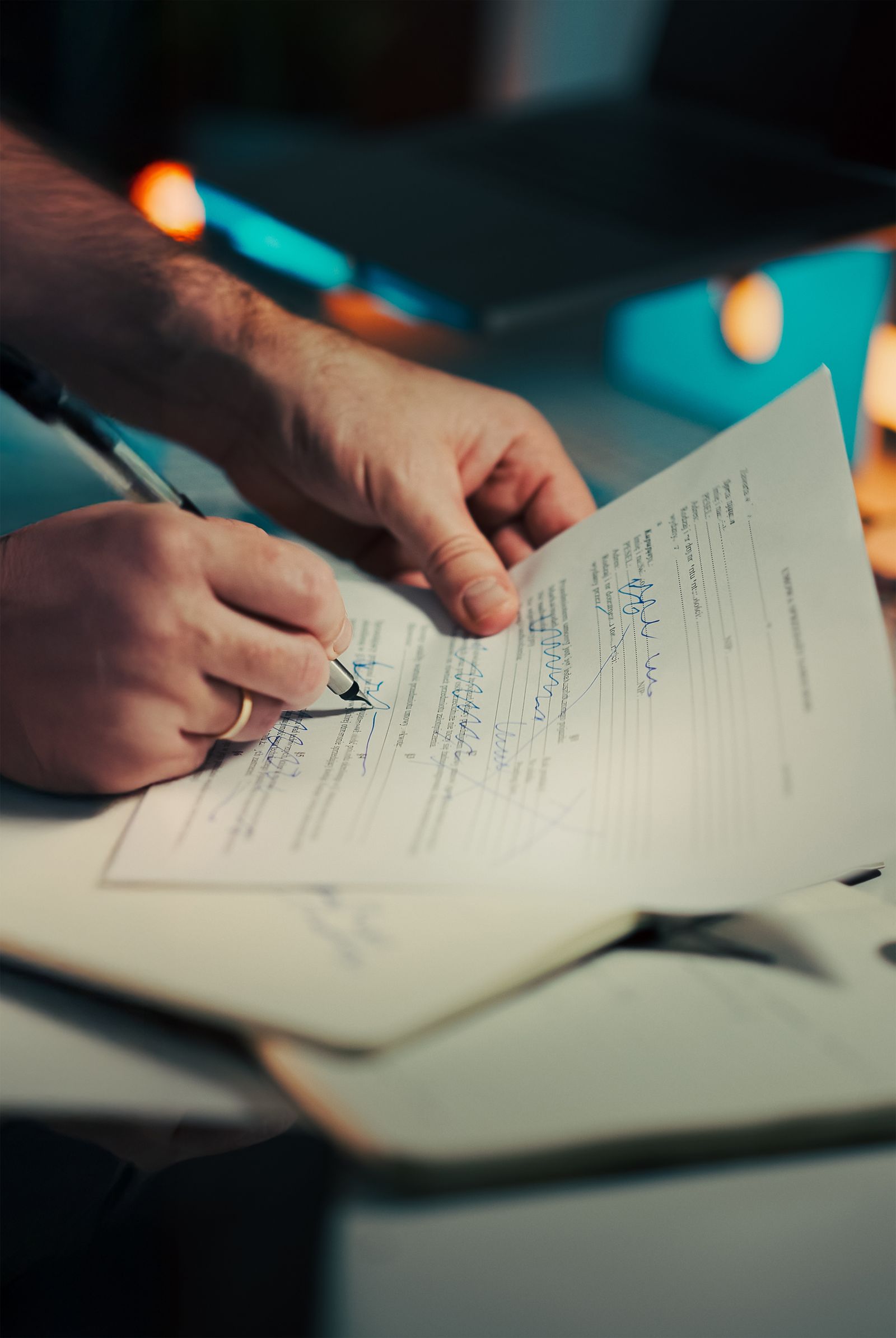 Firma de documentación para asuntos de derecho civil